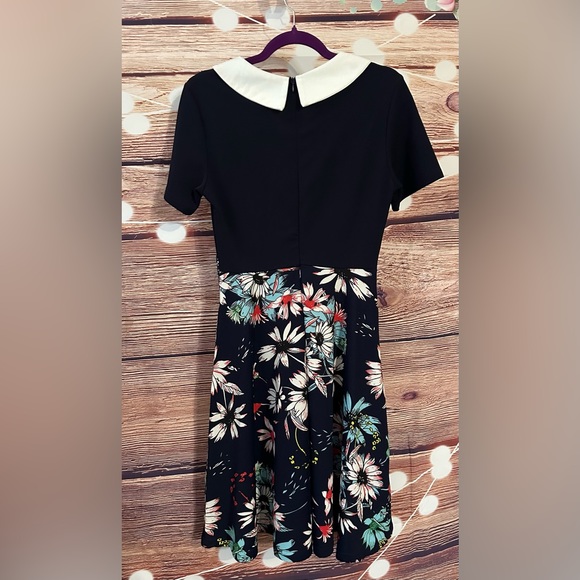 COPY - WERIDEDIRT Vintage Peter Pan Collar Fit & Flare A-Line Swing Dress Blue … - Picture 7 of 13